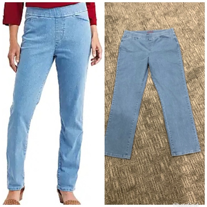 Chic Classic Collection Easy Fit Jeans Size 14 Elastic Waist‎ Spandex